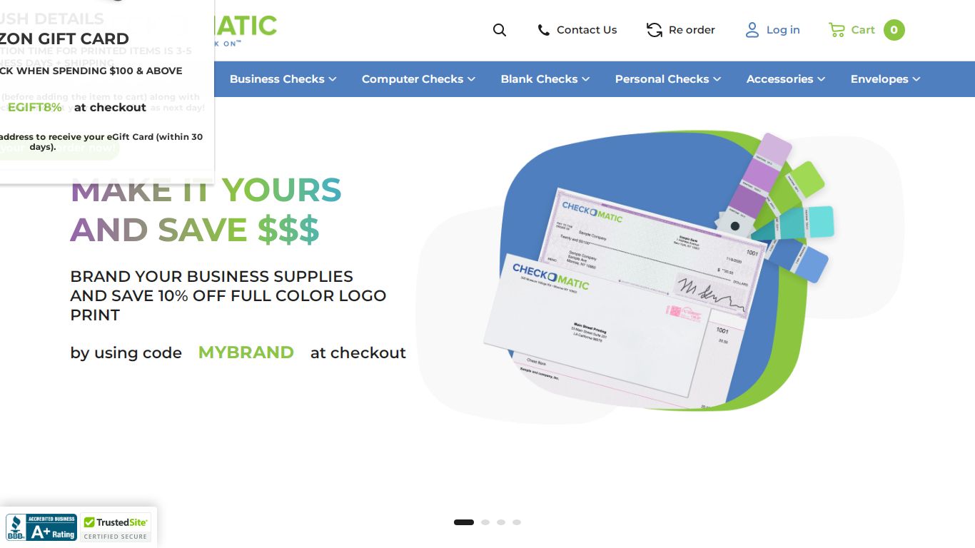 Checkomatic, your source of Business Checks & Envelopes