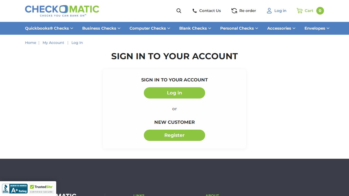 Login. Checkomatic, your source of Business Checks & Envelopes